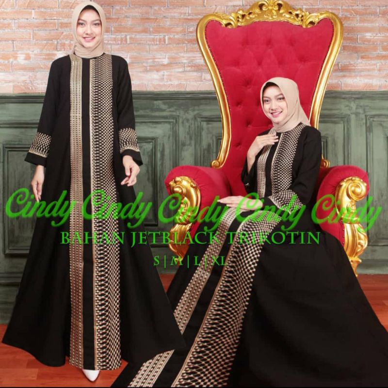 GAMIS ABAYA FULL BORDIR MEWAH ORI CINDY EKSKLUSIVE