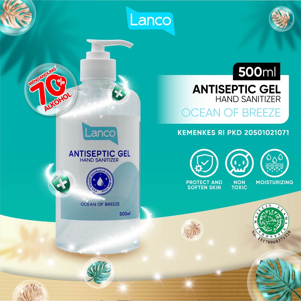 Antiseptic Hand Sanitizer Gel 500ml Terdaftar di Kemenkes RI