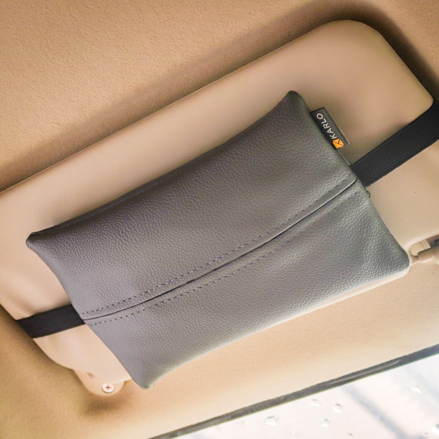 Karlo Tempat Tissue Tisu Mobil Premium Sun Visor Jok Basic Grey Abu