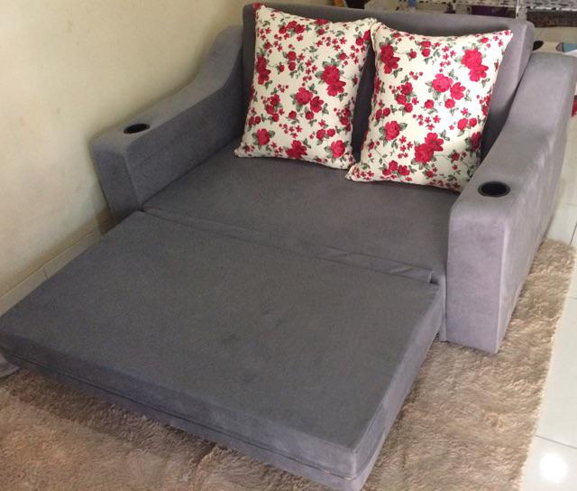Sofa Bed Minimalis 2 Dudukan Model Tangan Prosotan