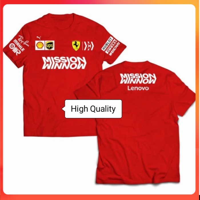 Tshirt baju kaos Mobil Ferrari Mission Formula 1 F1 - High Quality