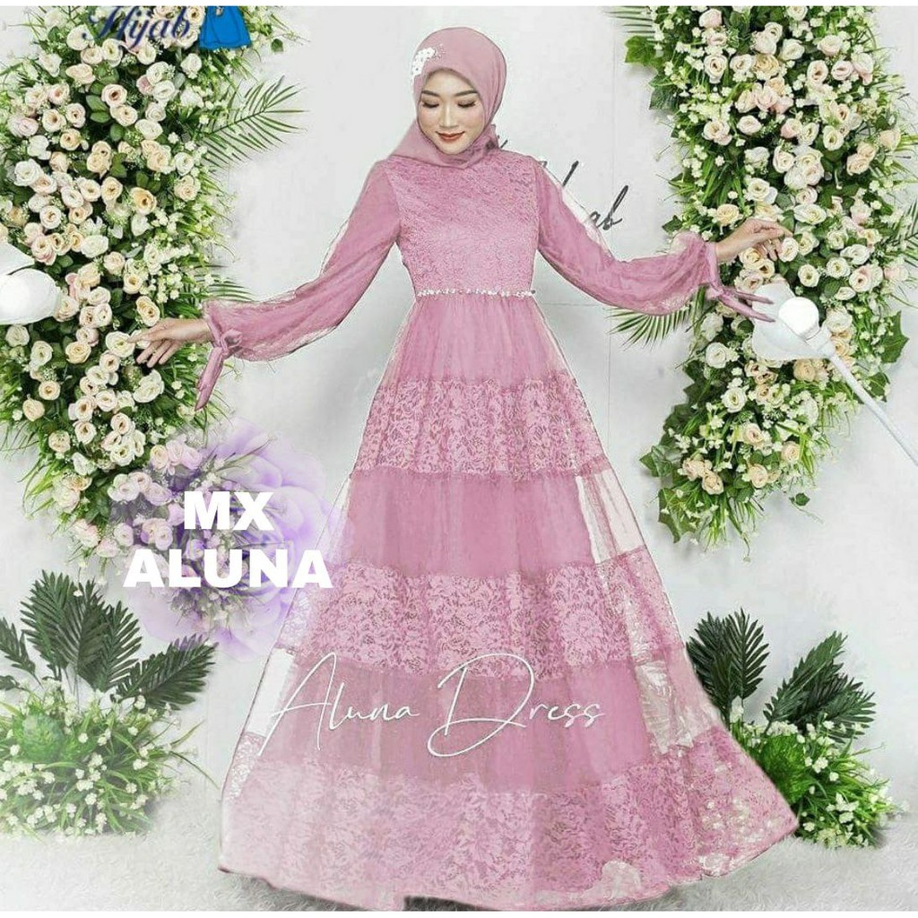 MX ALUNA GAMIS FASHION WANITA / PESTA / GOOD QUALITY