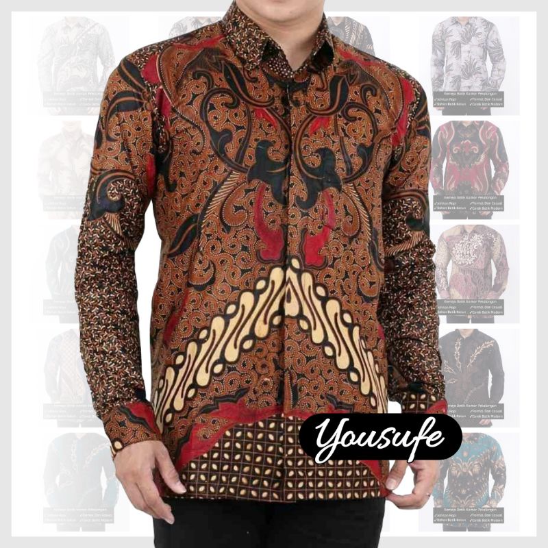 Kemeja Batik Pria Lengan Panjang Motif Coklat Seno Seragaman Batik Bahan Katun Ukuran Standar Besar Tidak Kusut Awet Tidak Luntur Shopee Murah Pekalongan Solo Jakarta Jawa Kalimantan Nusantara Kode070122