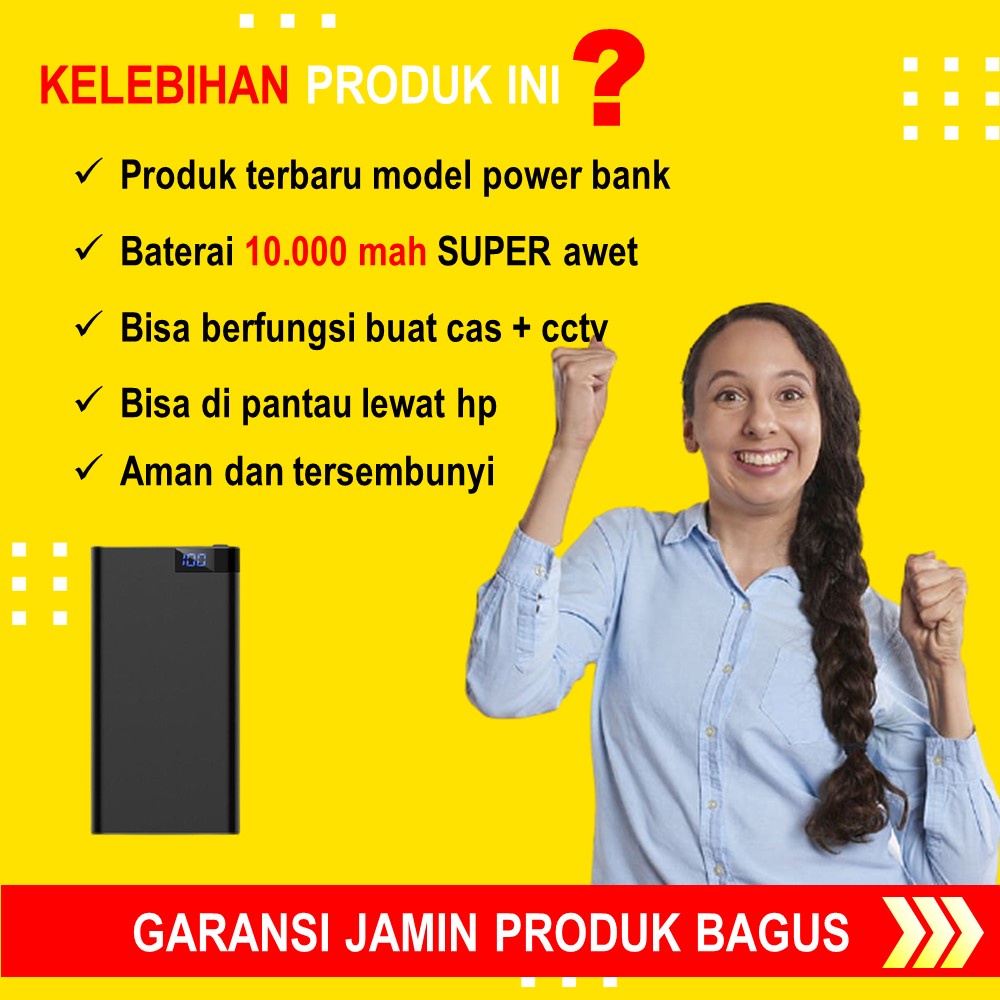 KAMERA PENGINTAI KECIL CCTV MINI TERSEMBUNYI WIFI TANPA KABEL SPY CAM IP HIDDEN CAMERA OUTDOOR JARAK JAUH MATAMATA PENGINTIP BENTUK POWER BANK TERHUBUNG HP FULL HD TERBARU JS146