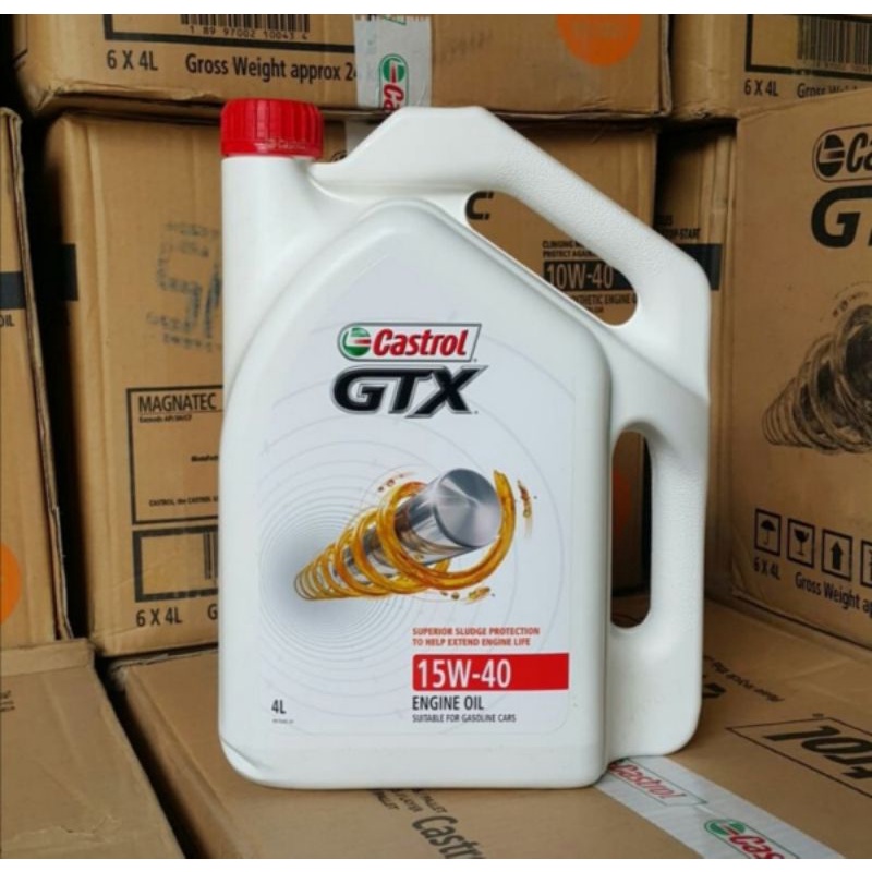 Oli Mesin Mobil Bensin dan Diesel Castrol GTX 15W-40 Kemasan 4L Produk Ori Garansi