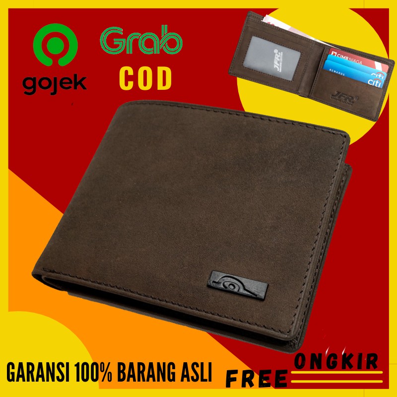 JFR Dompet Lipat Kulit Sapi Asli Pria Original Dompet Remaja Pria Cowok Tipis Slot Kartu Banyak Domp
