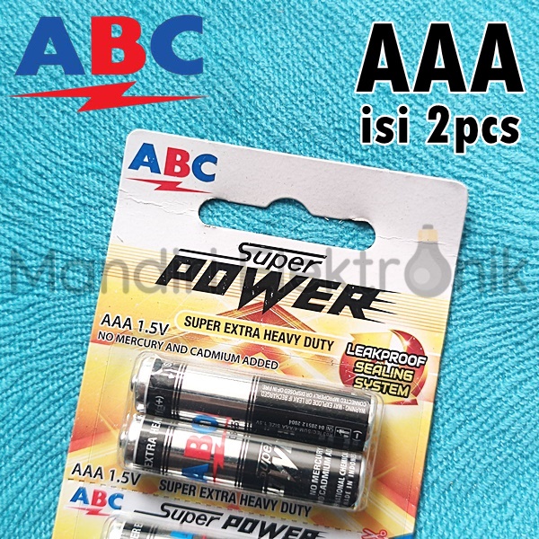 2pcs Baterai ABC Super Power AAA A3 1,5V 1.5 volt - Battery ABC AAA Super Power isi 2