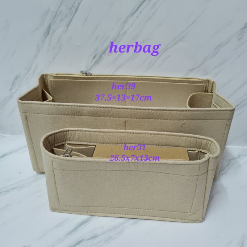 Felt Bag organizer for herbag - side zipper