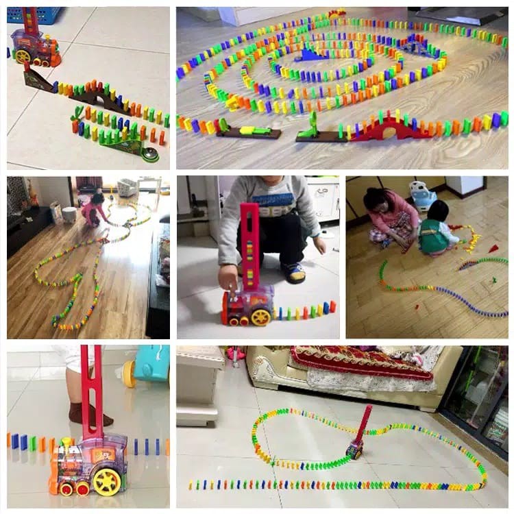 Mainan Anak Domino Train / Mainan Anak Penyusun Kereta Api Domino Train