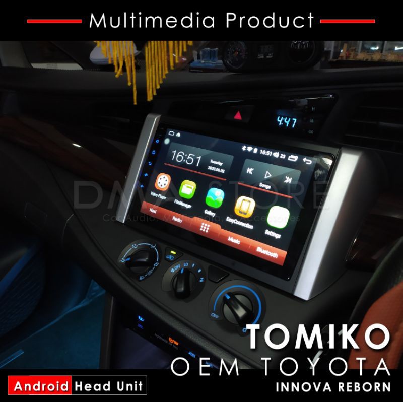 HEAD UNIT ANDROID TOMIKO OEM TOYOTA INNOVA REBORN