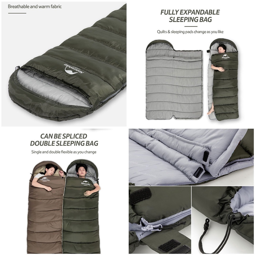 Naturehike U350 Nh20msd07 Sleeping Bag Hangat Hingga 2 C Shopee Indonesia