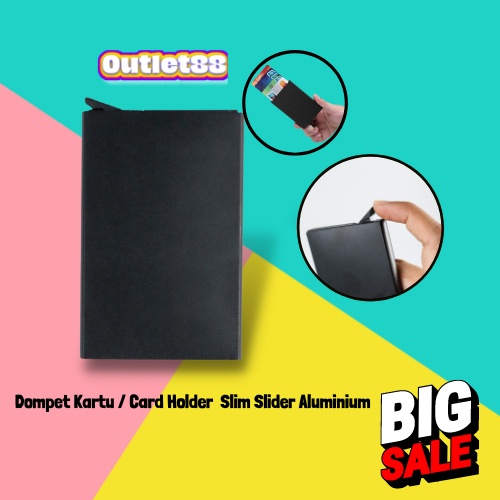 Dompet Kartu Card Holder Slim Slider Aluminium untuk Pria dan Wanita Card Wallet Kartu Atm
