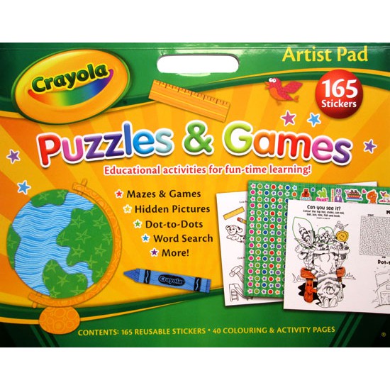 

(PAD-ARTIST-CRAYO) Crayola Artist Pad Puzzles & Games with 165 stickers