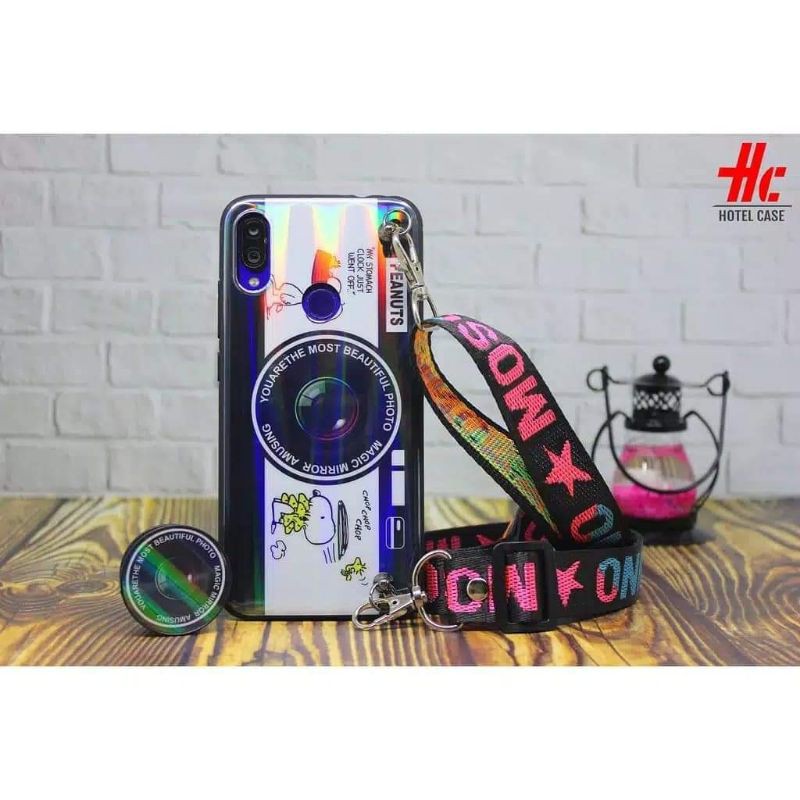 SOFTCASE KAMERA REDMI 8A POP SOCKET TALI GANTUNGAN