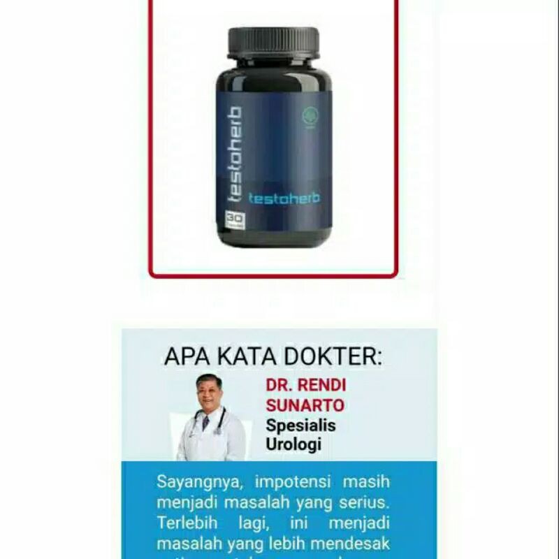 TESTOHERB ASLI ORI  KAPSUL STAMINA PRIA PERKASA. BPOM