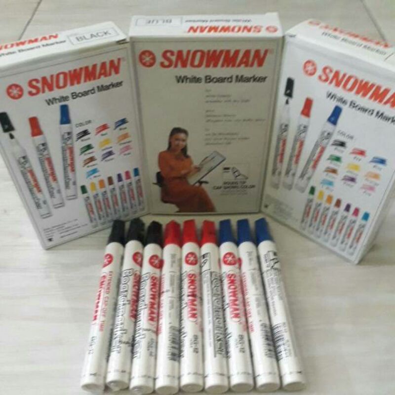 

1 Spidol Snowman White Board marker Spidol Papan Tulis