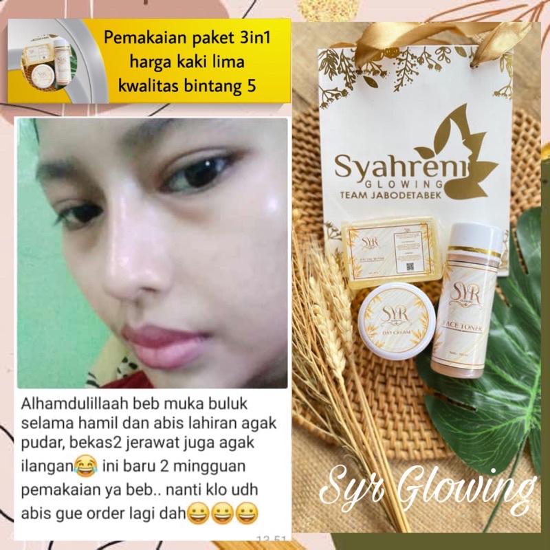 BISA (COD) SYAHRENI GLOWING PAKET 3in1 / HEMAT SYR GLOWING PAKET 3in1 / HEMAT / ALL DAY CREAM ORIGINAL