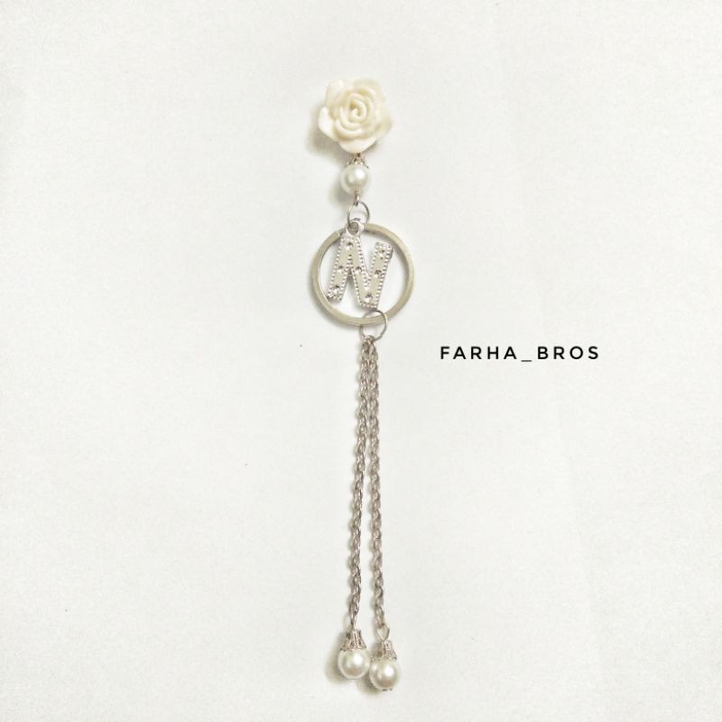 Bros Dagu Nama Juntai Kepala Mawar/ Bros Huruf Plastik By Farha-2