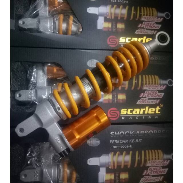 SHOCK TABUNG BAWAH SCARLET MODEL OHLINS 305MM VARIO BEAT SCOOPY MIO XEON SOUL DLL