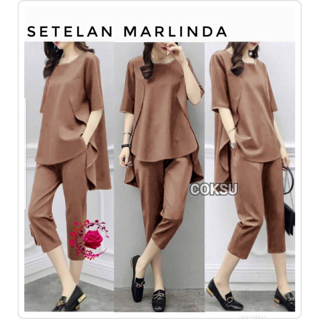 SET MARLINDA POLOS FASHION WANITA / PAKAIAN PESTA KASUAL / KANTOR / TERLARIS TERBARU