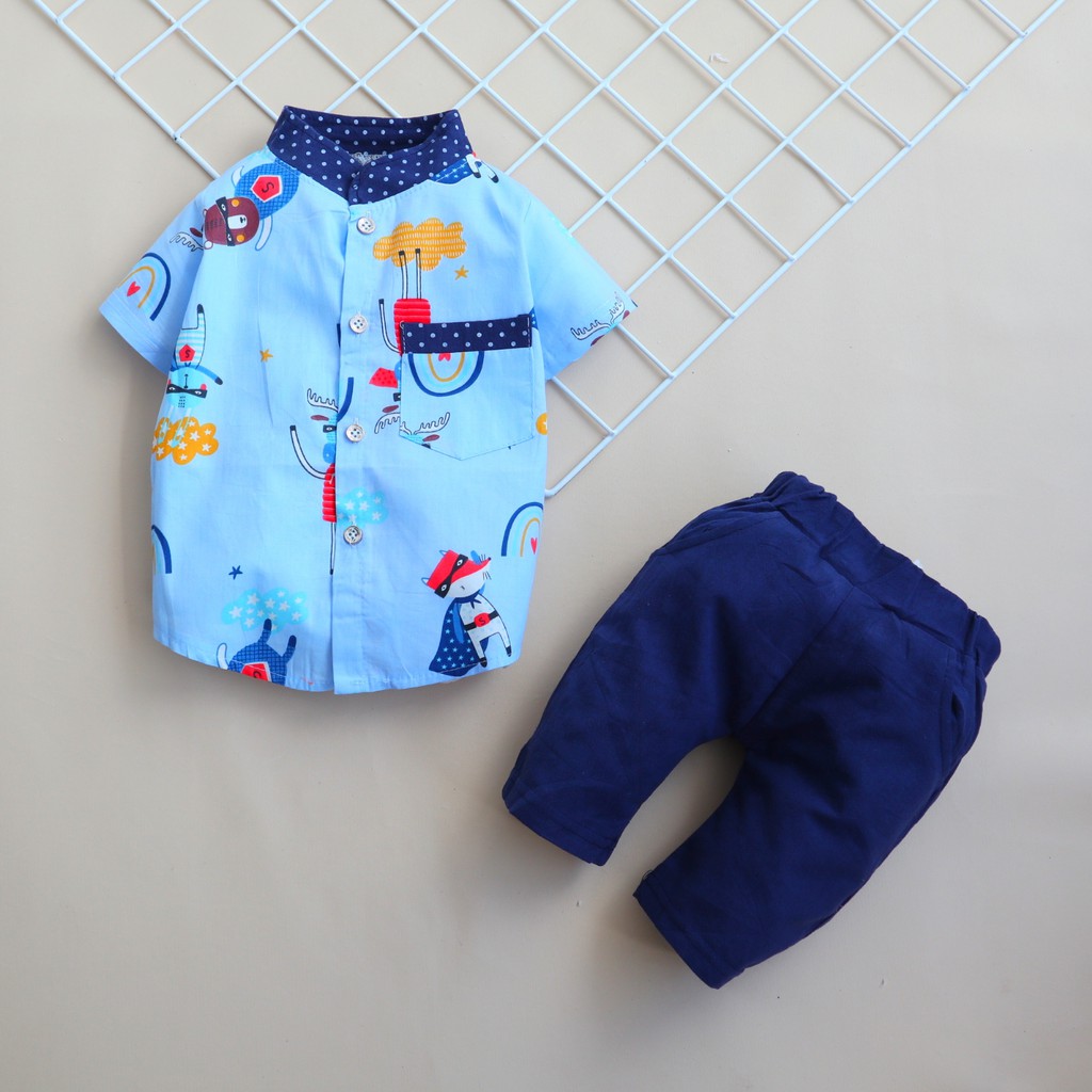 Setelan Baju Celana Anak Bayi Laki laki Kemeja IMPORT Usia Setelan Baju Celana Anak Bayi Laki laki Kemeja IMPORT Usia