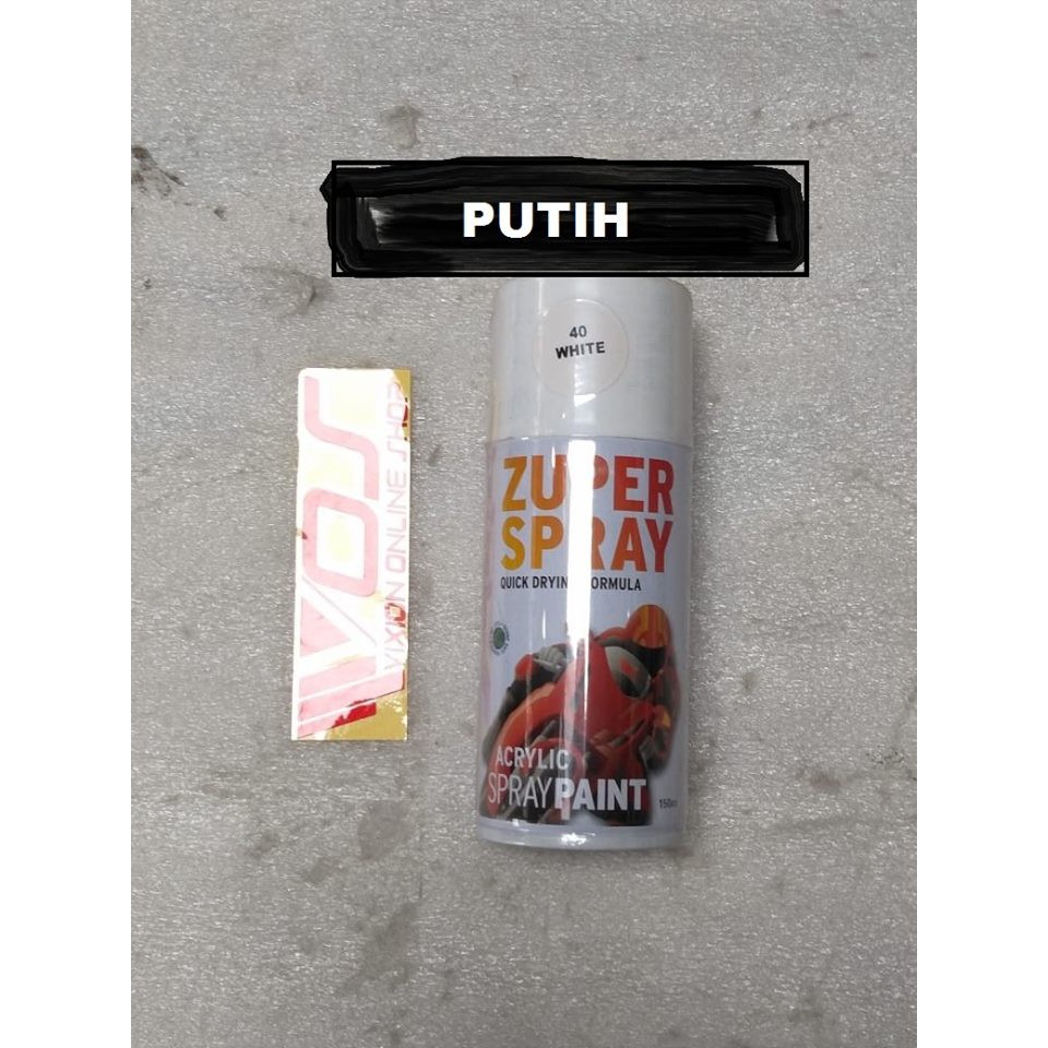 CAT KALENG SEMPROT PYLOK MERK ZUPER SPRAY 150CC PUTIH / WHITE