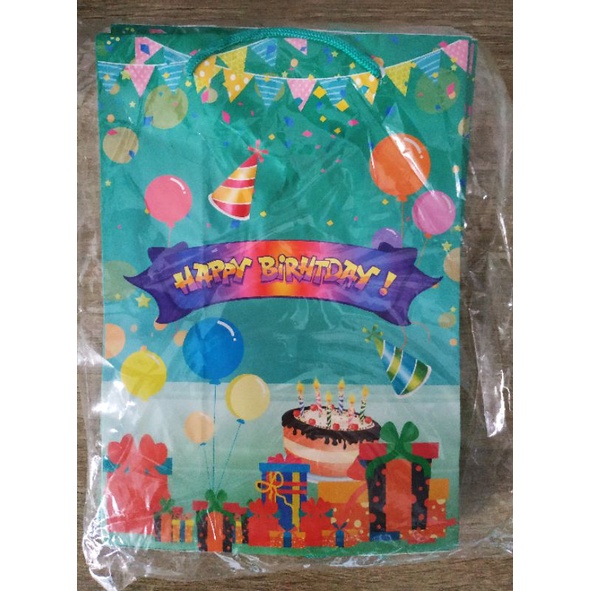 1Lusin tas ulang tahun paper bag goodie bag ulang tahun cprak HBD dan Polkadot-3
