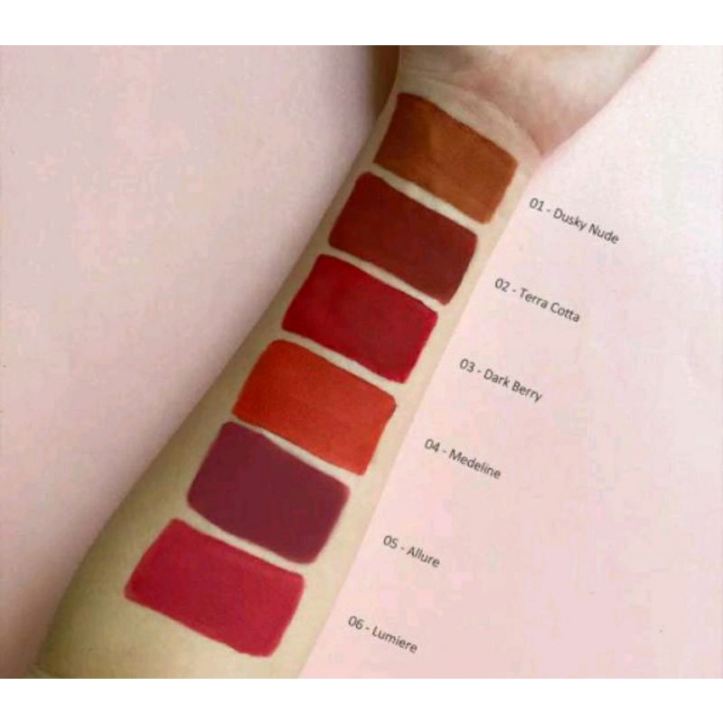 Implora Urban Lip Cream Matte red pink latte cotta berry Brown Sugar Allure Dusty Medeline Lumiere Gingerread Mouve lipstik Cair lipcream