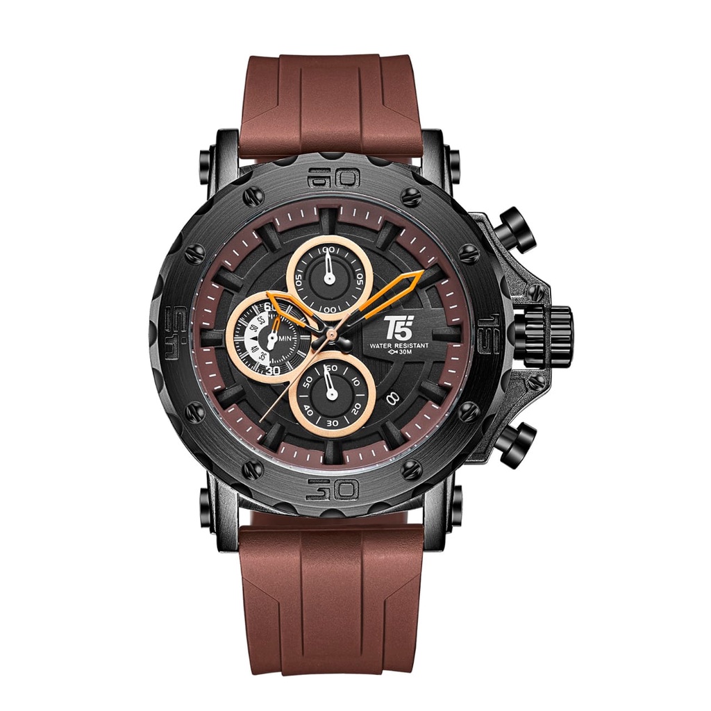 JAM TANGAN PRIA CHRONOGRAPH T5 H 3865G ORIGINAL/STH.T5 H 3865G /JAM TANGAN RANTAI PRIA T5 H 3865G