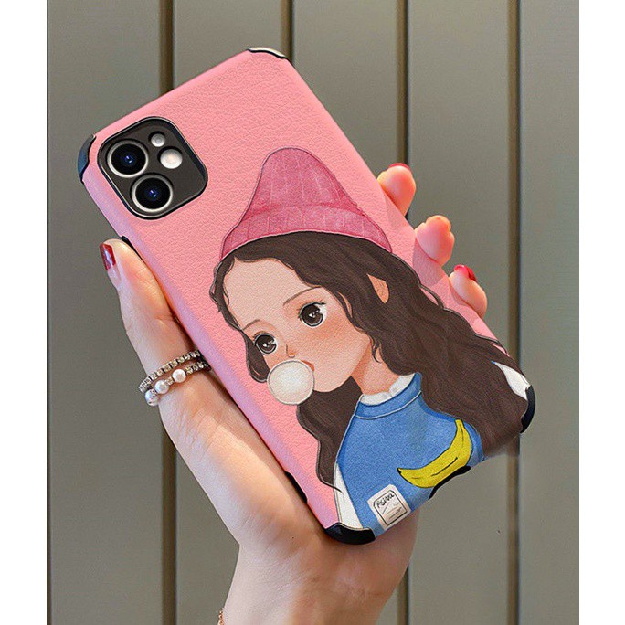 Soft Case Desain Bubble Gum Girl Untuk iPhone 6s Plus 7 8plus XR XSMAX 11 Pro Max 12 12promax 13 13Pro Max