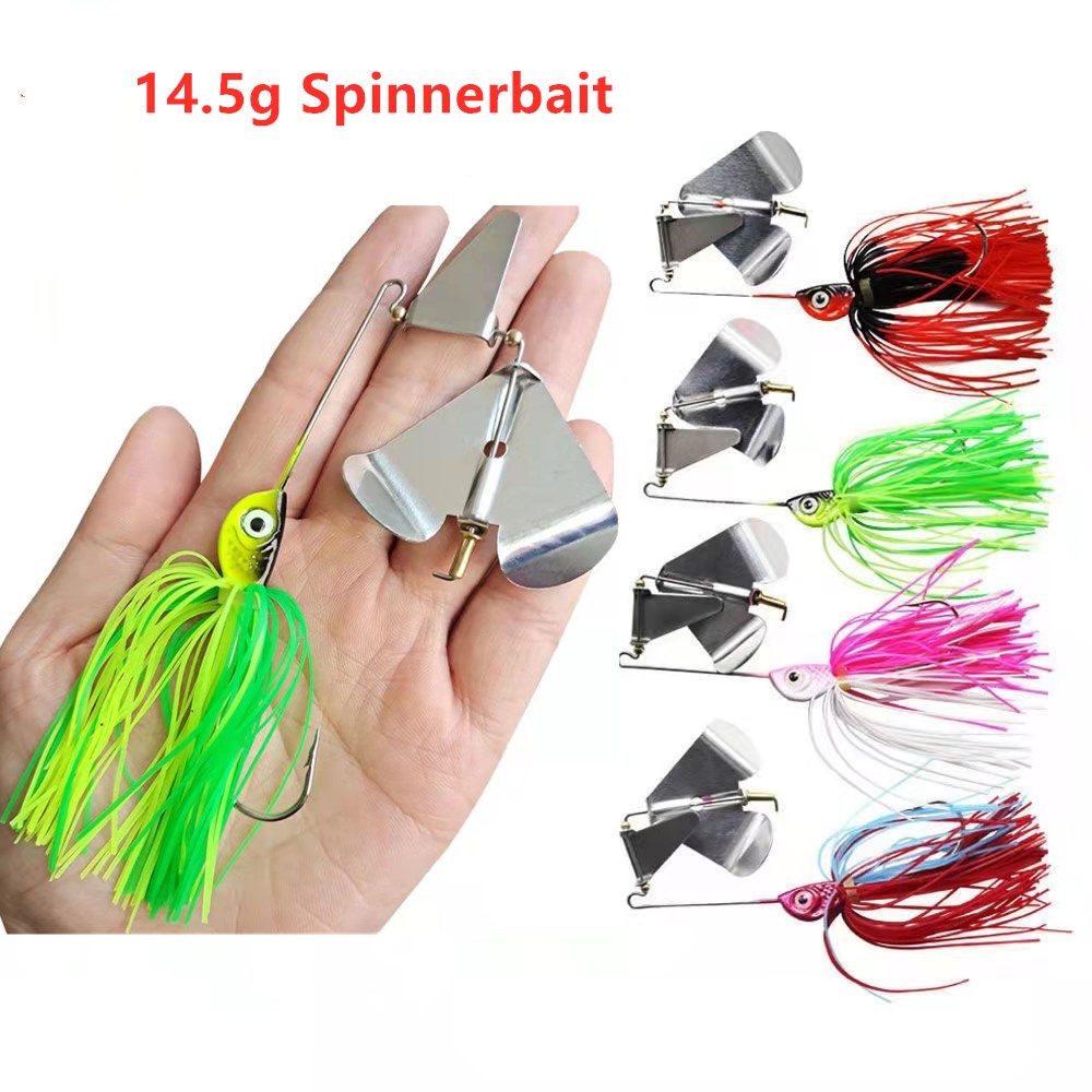 Umpan Pancing Ikan Bass Trout Salmon Spinner Bahan Metal 14.5g Aneka Warna