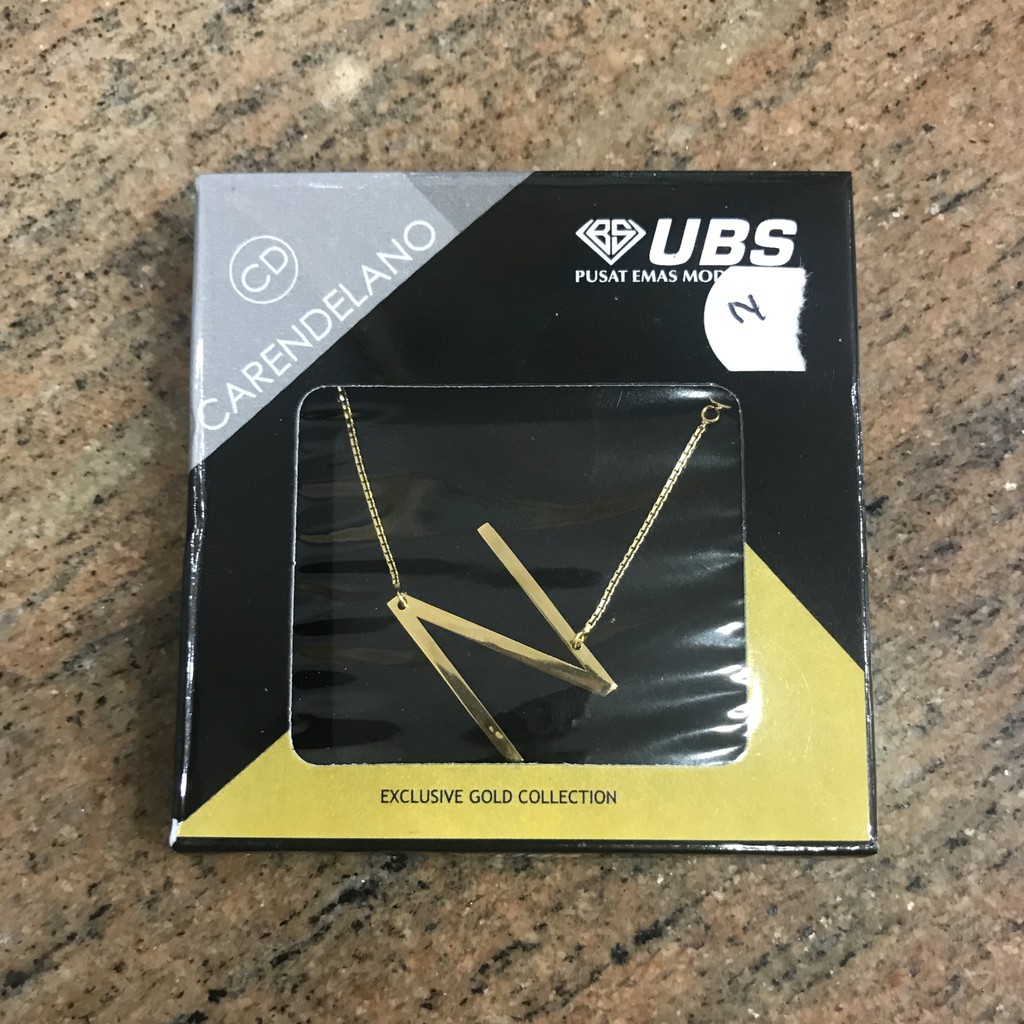 Kalung Carendelano Huruf N (Emas Asli Kadar 875)