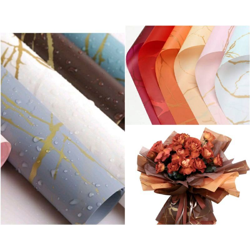 

new buket golden marblen free packing cellophane marble pattern