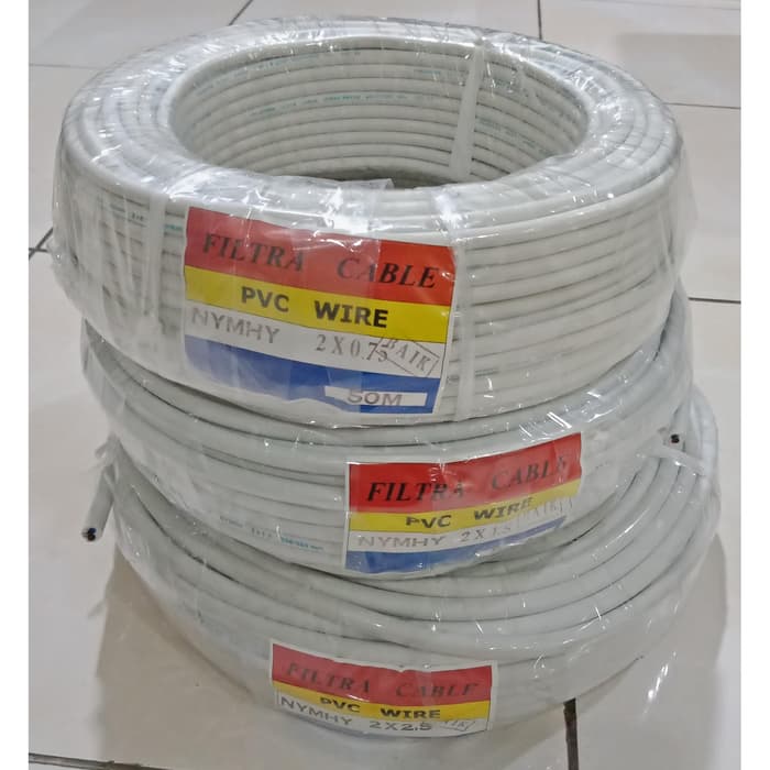 KABEL NYMHY 2x1.5 NYMHY 2x1,5 NYMHY 2 x 1.5 NYMHY 2 x 1,5 50M Termurah