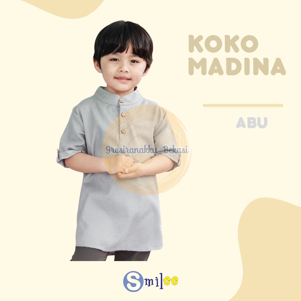 Koko Anak Madina Smilee Abu Size 1-5Th