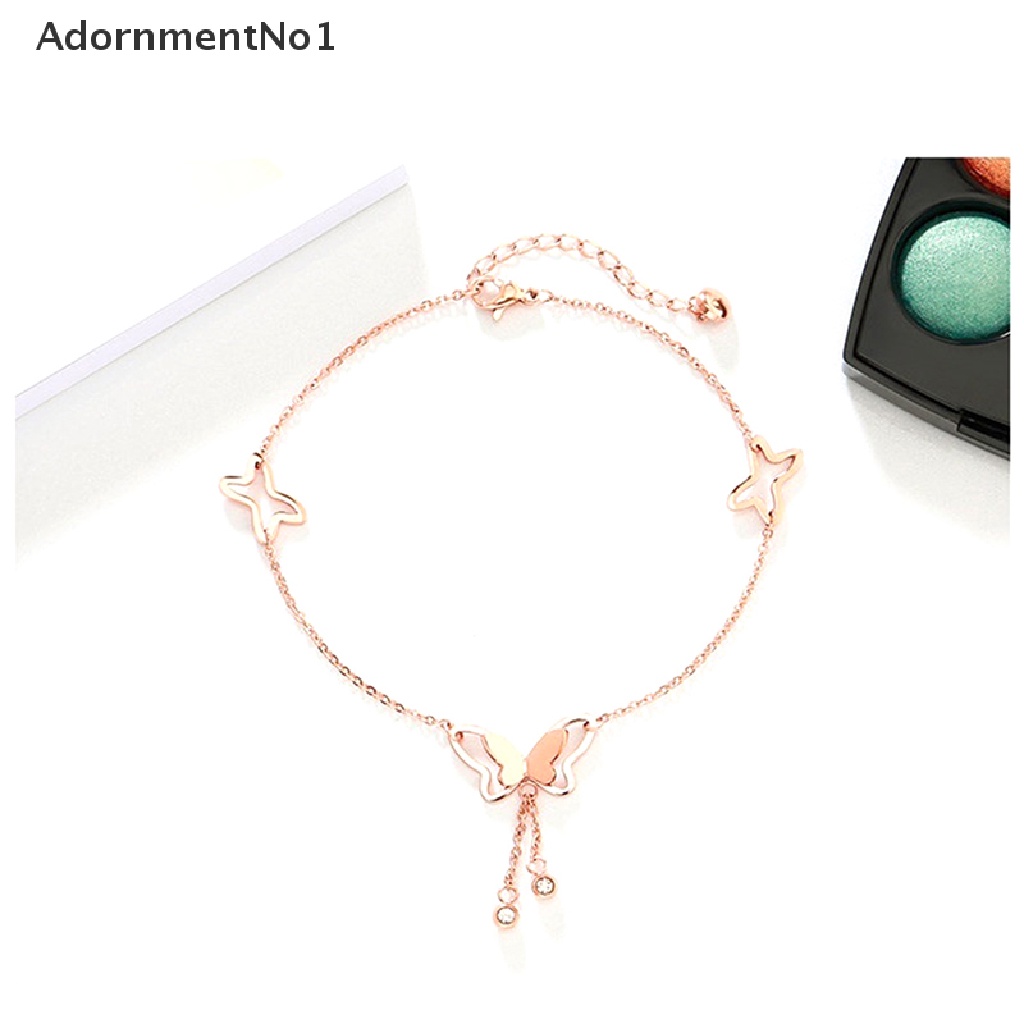 (AdornmentNo1) Gelang Kaki / Tangan / Kaki Rantai Adjustable Gaya Bohemia Motif Pita Bahan Metal Untuk Wanita