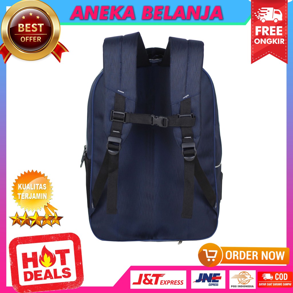 Ready Stock Backpack Pria Rexsove Navy Imitasi Hitam Casual Gaul Keren Tas Sekolah Kuliah Ekonomis