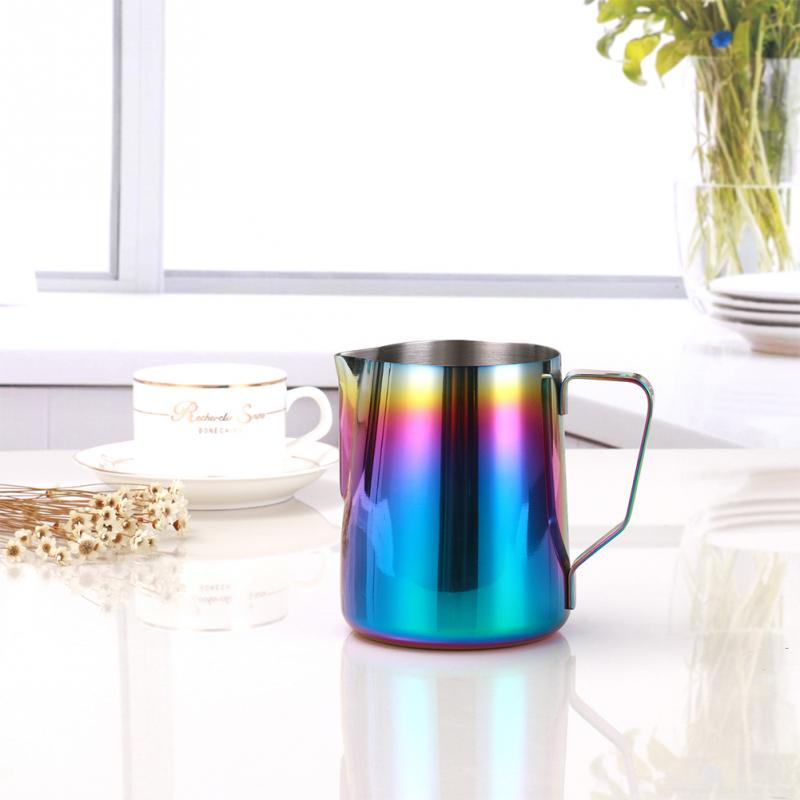 OneTwoCup Gelas Pitcher Kopi Espresso Latte Art Rainbow Stainless Steel 350ml 10084 MULTI C