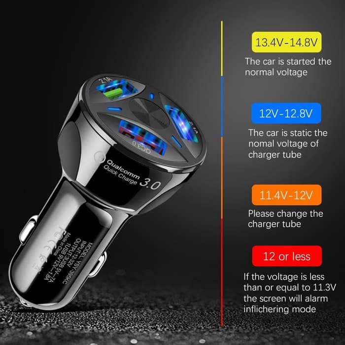 Car Charger 3 USB Ports 7A Quick Charge QC 3.0 Casan mobil YSY-395KC