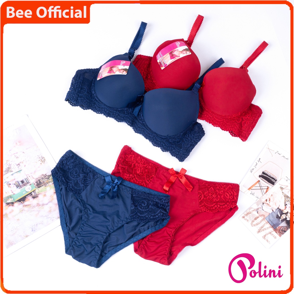 BEE - Bra Set Sexy Segitiga Bra Renda Push Up Bra Stelan Bh 703