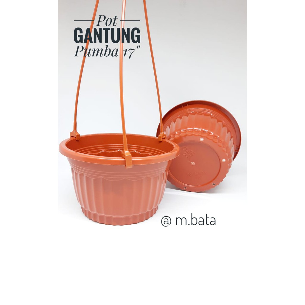 Pot Gantung 17 Cm Merah Hijau Pot Bunga Plasting Gantungan Cantik  17 Cm Hanging Pot Vas