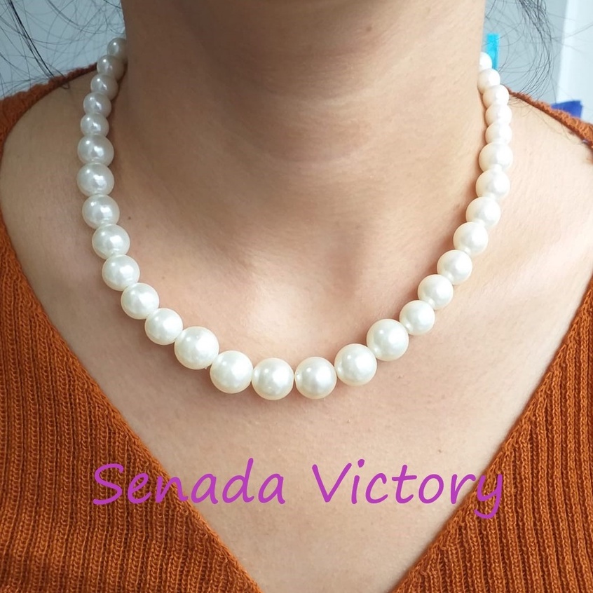 Senada Victory Kalung Mutiara Putih Cantik/Mewah Aksesoris Wanita SKM06