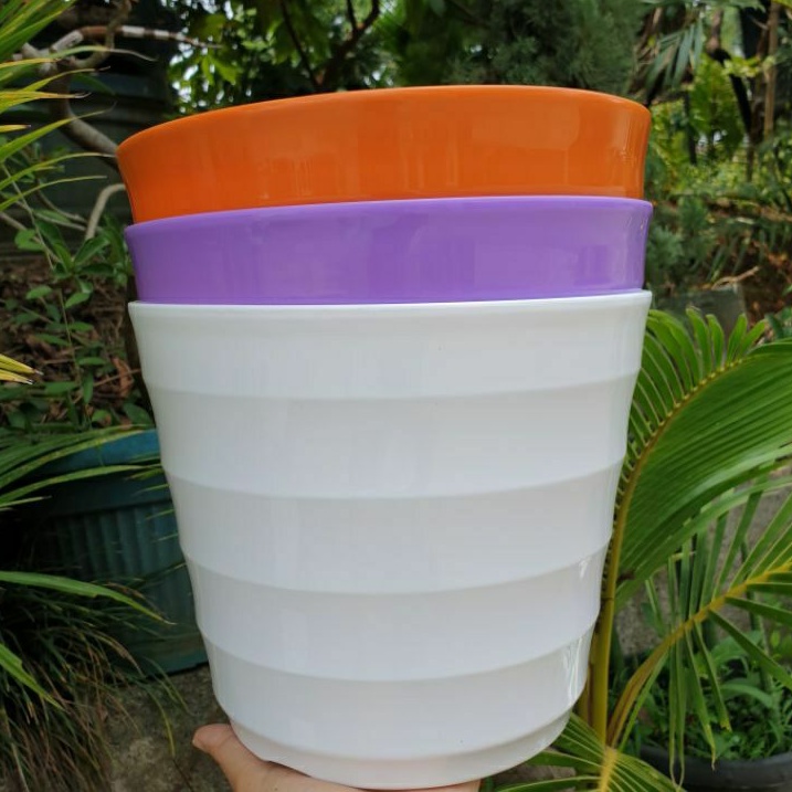 POT LOVENIA MADO 27 (22cm) pot bunga plastik putih dan warna warni pot tanaman cantik glosy bagus