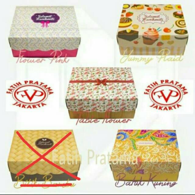 (eceran -1) Kardus ukuran 20x20 duplex board 310gsm box kue,nasi & jajanan dll