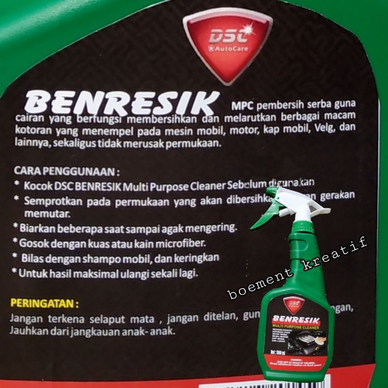 Pembersih kerak karat kap mesin mobil / pembersih ruang mesin / engine degreaser benresik ukuran 500ml