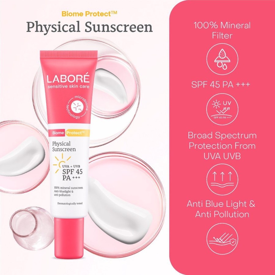 ★ BB ★  LABORE BiomeProtect Physical Sunscreen 10ml - 30ml - Mineral Sunscreen Kulit Sensitif