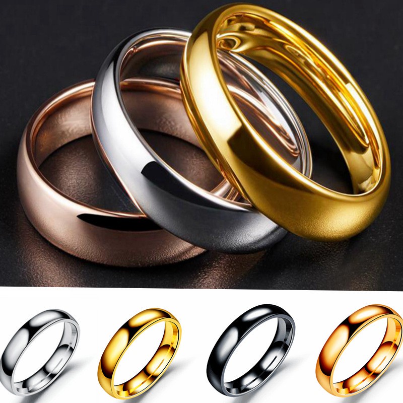 Cincin Poles Saja Titanium Sederhana Keren Fashion Pria dan Wanita