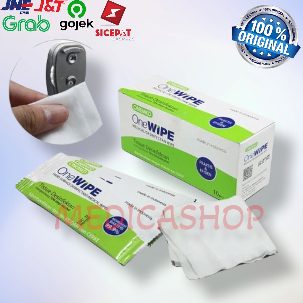 OneMed Wipe Desinfectan Box /10 OneWipe Tisue Disinfectant Desinfektan - Bubble n Kardus