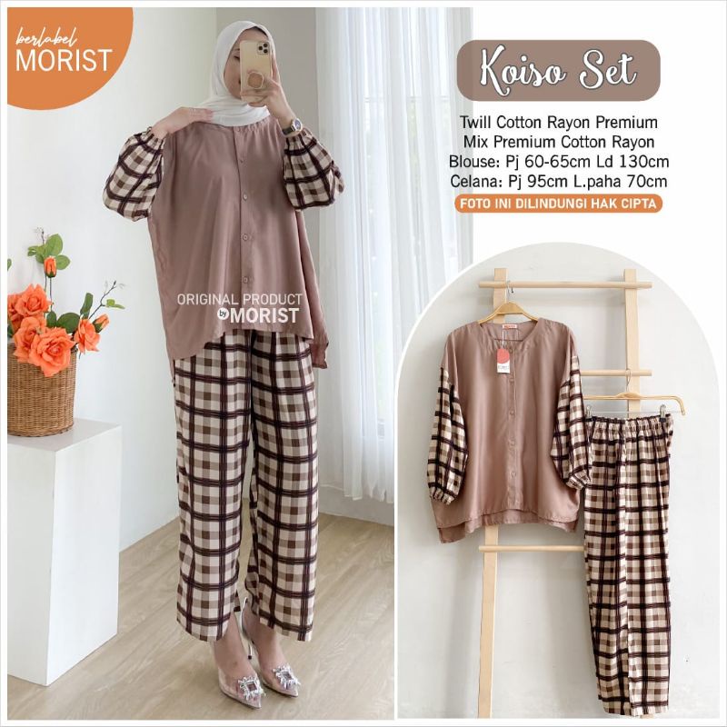 Olio set Ruis Set Hilja Set Koiso set setelan wanita setelan celana rayon original morist-2