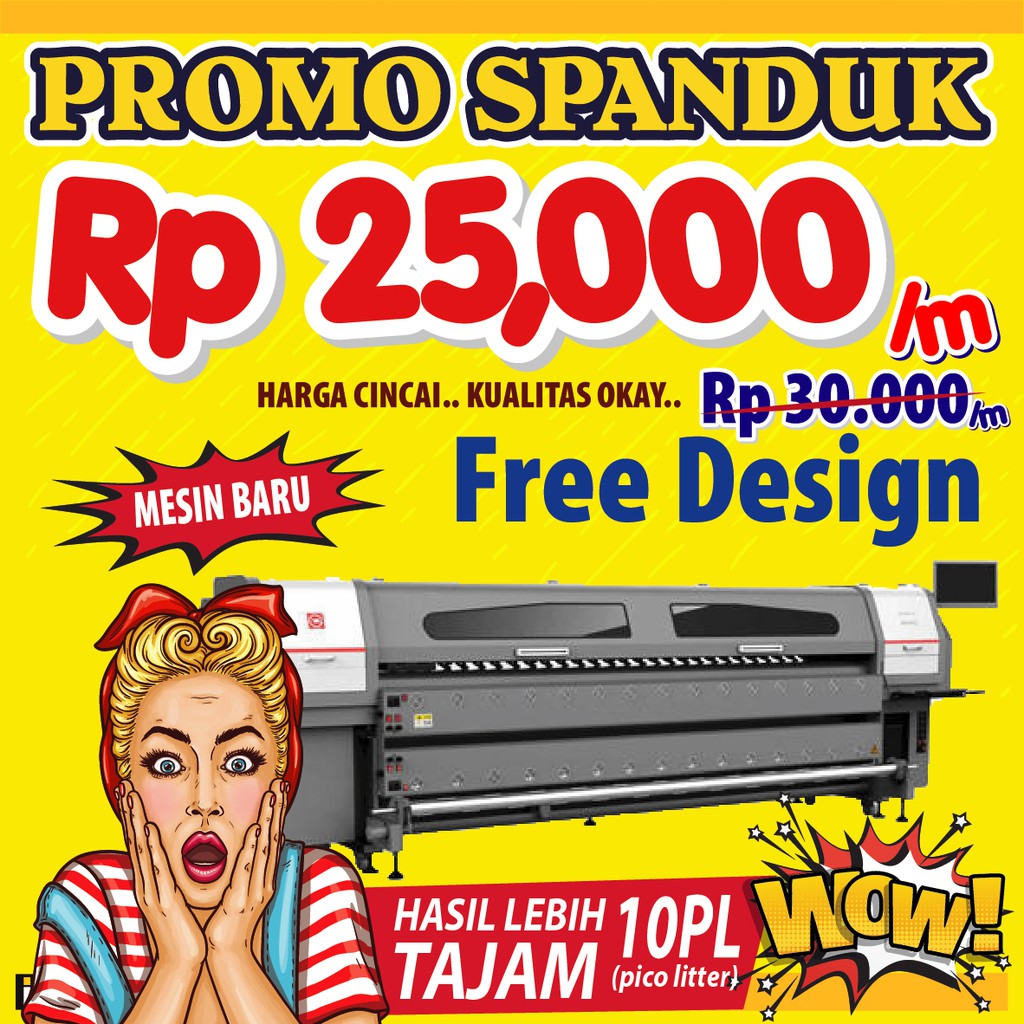 Custom Free Design Cetak Banner Spanduk Backdrop Background Baliho Flexi 280g Shopee Indonesia